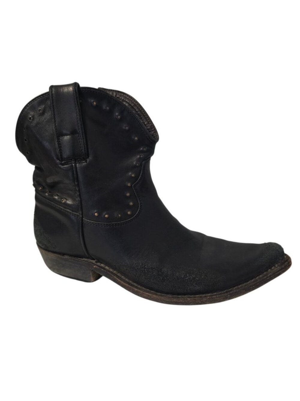Golden Goose Distressed Leather Studded Biker Moto Ankle Boots EU 37 US 7 GGDB